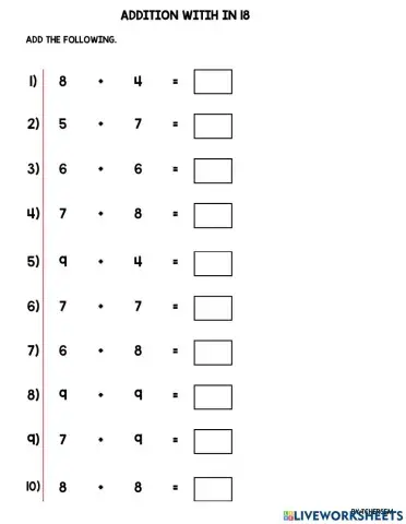 Addition within 18