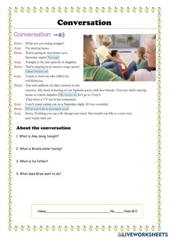 Conversation M.5 unit 2