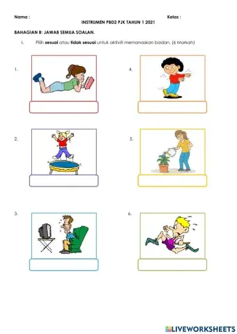 Bahagian B Pendidikan Jasmani dan Kesihatan Tahun 1