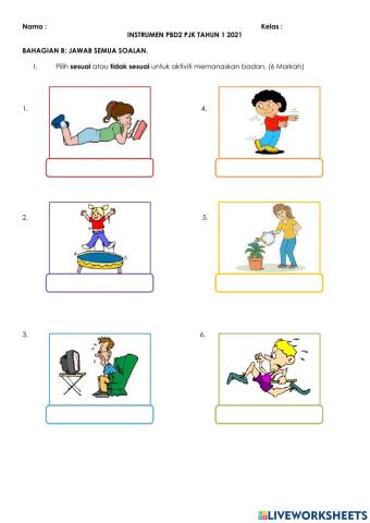 Bahagian B Pendidikan Jasmani dan Kesihatan Tahun 1