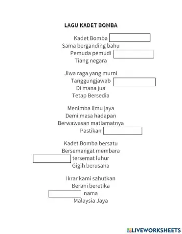 Lagu kadet bomba