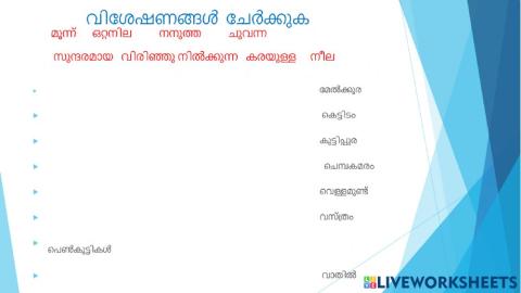 Adjectives in malayalam