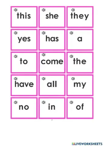 Sight words