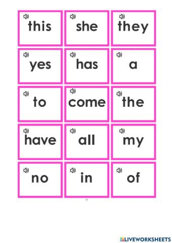 Sight words