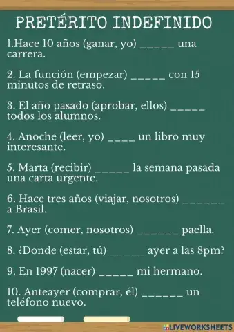 Pretérito indefinido