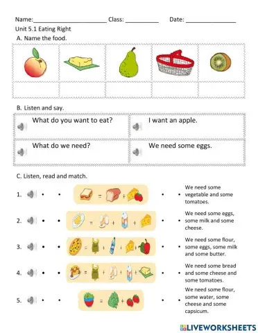 Year 4 Unit 5.1 Eating right