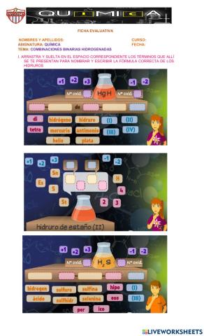 Combinaciones binarias hidrogenadas