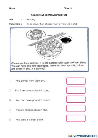 English Year 3 Reading and Speaking