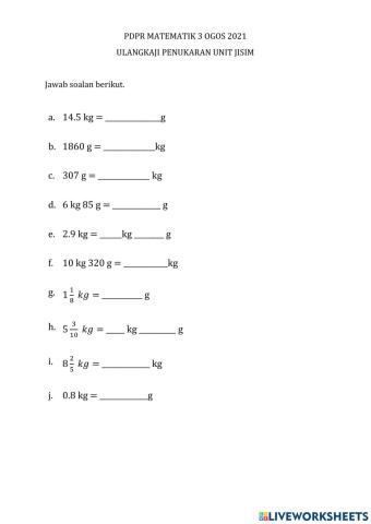 Ulangkaji penukaran unit jisim