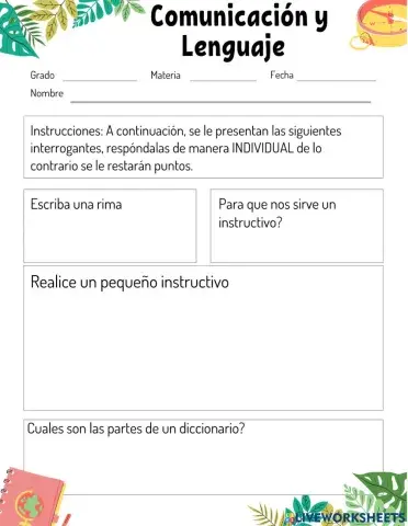 Evaluación Comunicación y lenguaje, tercero primaria