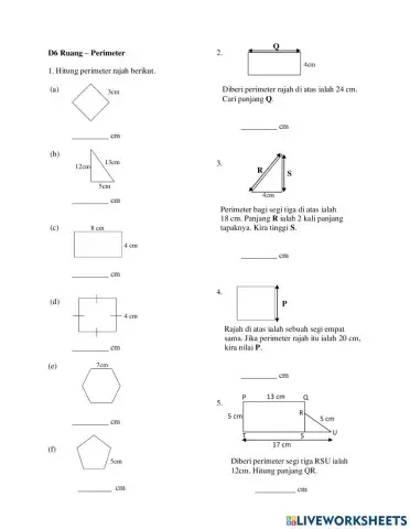 Matematik Tahun 6 : Perimeter