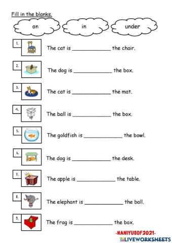 Prepositions (IN,ON,UNDER)