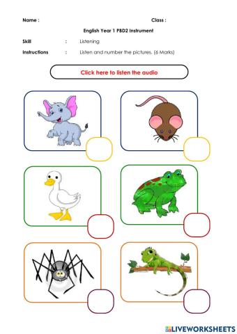 English Year 1 Listening and Speaking