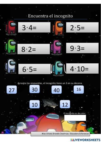 Tablas de multiplicación