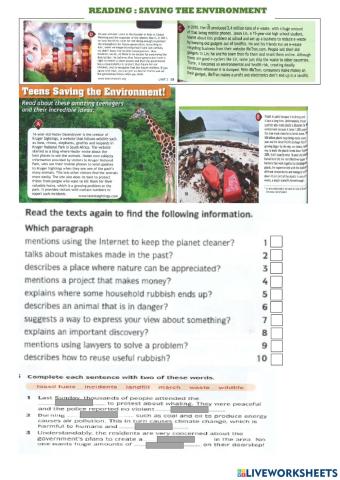 Saving The Environment