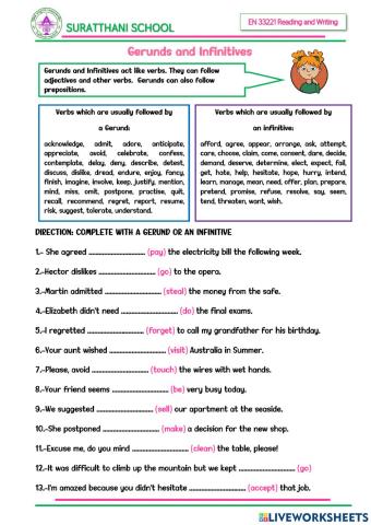 Gerunds and Infinitives