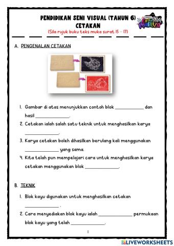 Latihan PSV Tahun 6 - Cetakan