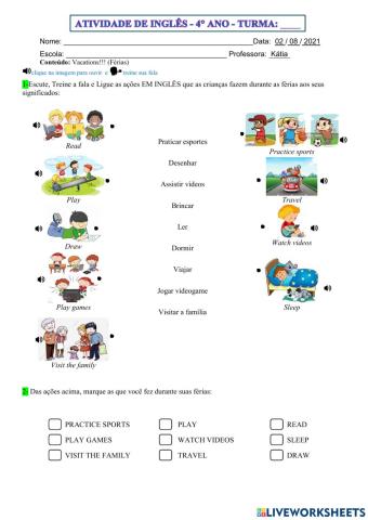 4° ano - INGLÊS - 02-08-21