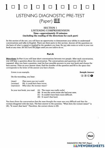 Listening Practice Part A