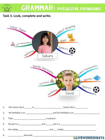 Possesive Adjectives: 4