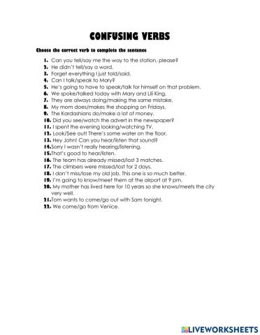 Confusing Verbs