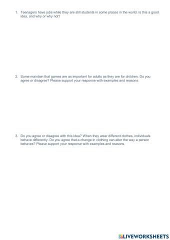 Opinion- Body paragraph