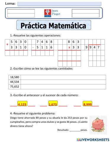 JP Practica 6 Matemáticas 5to
