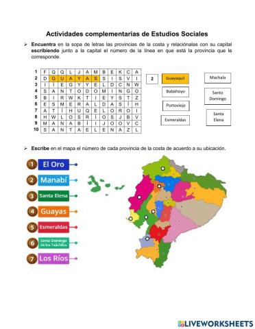 Provincias de la costa ecuatoriana