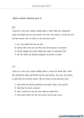 listening aptis part 3