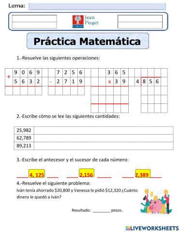 JP Practica 8 Matematicas 5to