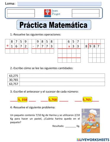 JP Practica 9 Matemáticas 5to
