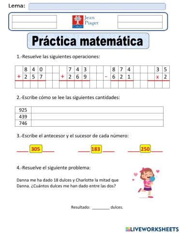 JP Practica 4 Matemática Tercero