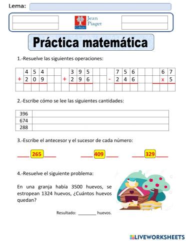 JP Practica 6 Matemáticas Tercero