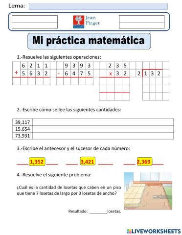 JP Practica 3 Matematicas 6to