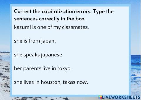 Capitalization Practice