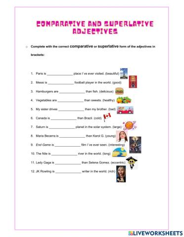 Comparative and Superlative adjectives