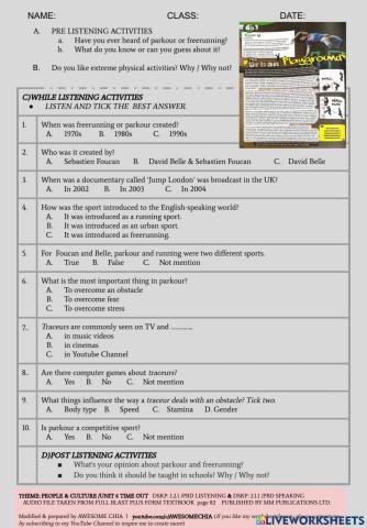 Unit 6 tiime out -the urban playground