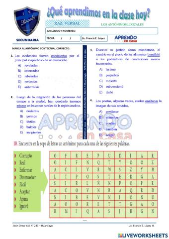 Prac. antonimia contextual
