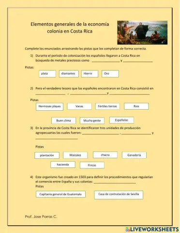 Elementos generales de la economía colonia en Costa Rica