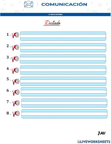 Dictado de palabras con ll