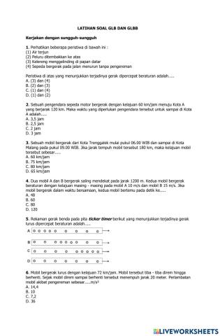 Latihan glb dan glbb