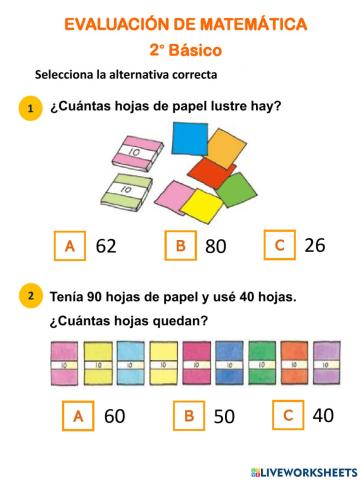 Evaluación operaciones hasta el 100