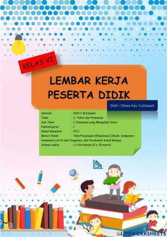 LKPD Kelas VI Tema 3 Subtema 1 Pembelajaran 1