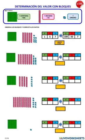 Centena - Decena - Unidad (Descomposición hasta el 199)