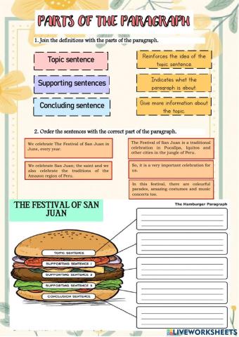 Parts of the paragraph