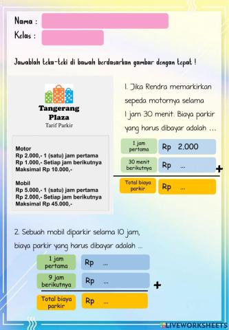 Literasi Numerasi (persamaan Linear 1 variabel)