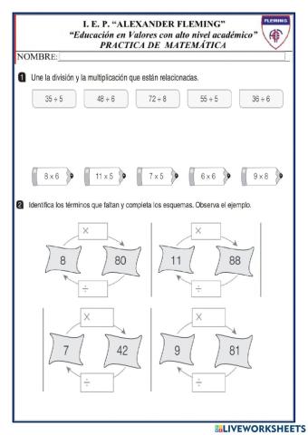 Practica de Matemática división