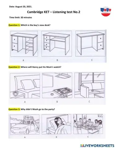 KET Unit 1 Listening test No.2