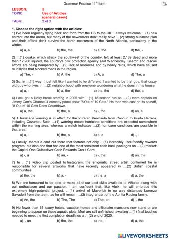 L5 use of articles pat 1, ex 2