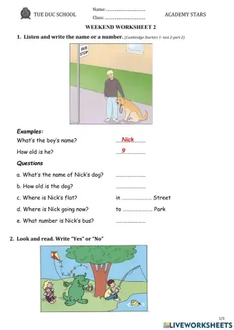 Weekend worksheet 3 - grade 4